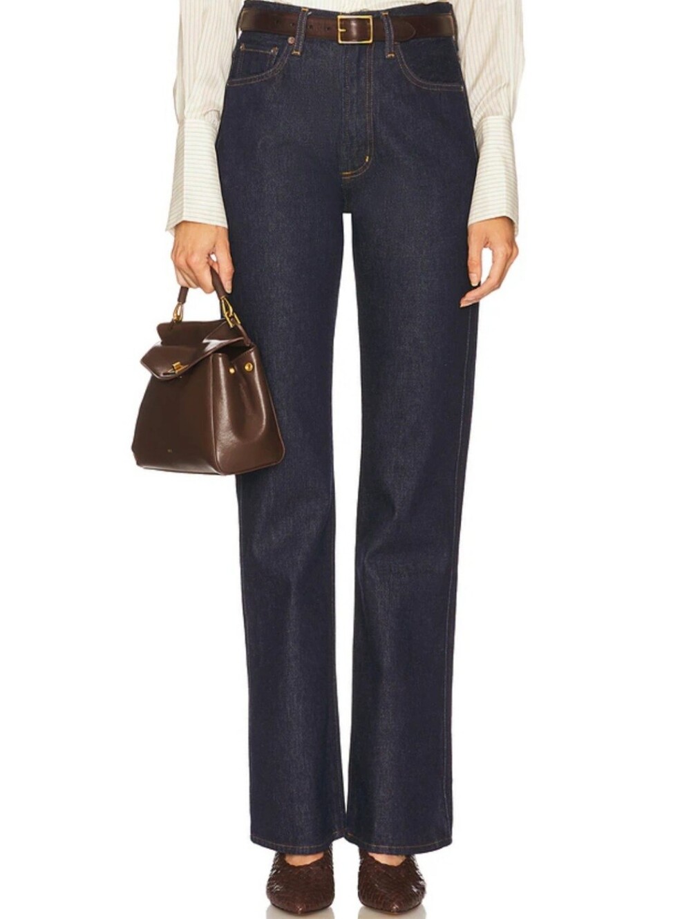 Agolde Leena Straight-Leg Jeans in Dark Blue Denim